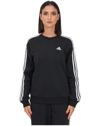 adidas Er Essentials 3-Stripes Fleece Sweatshirt für Frauen - Schwarz