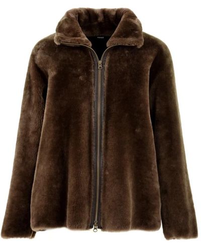 Aspesi Jackets > faux fur & shearling jackets - Marron