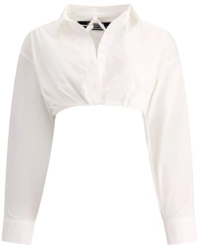 Jacquemus Bahia courte shirt - 94% baumwolle, 6% elastan - Weiß