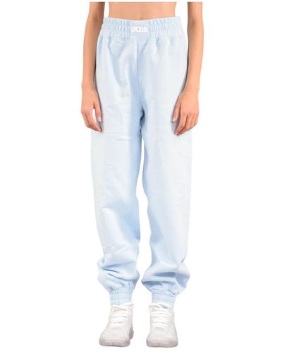 Gcds Pantaloni jogger elastici con dettaglio logo - Blu
