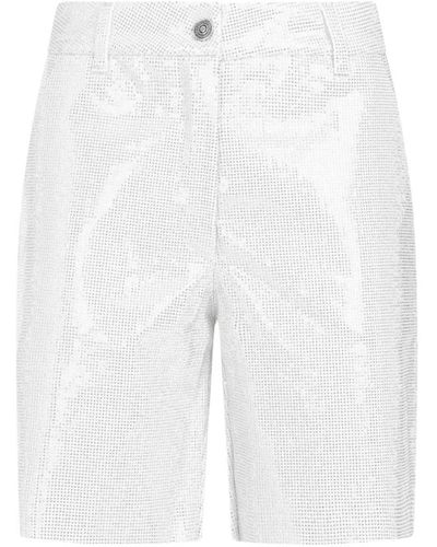 Ermanno Scervino Weiße metallic-strass-shorts