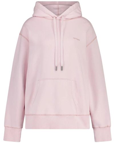 Ami Paris Stylischer hoodie mit logo-stickerei - Pink