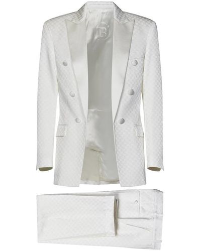 Balmain Double Breasted Suits - Gray