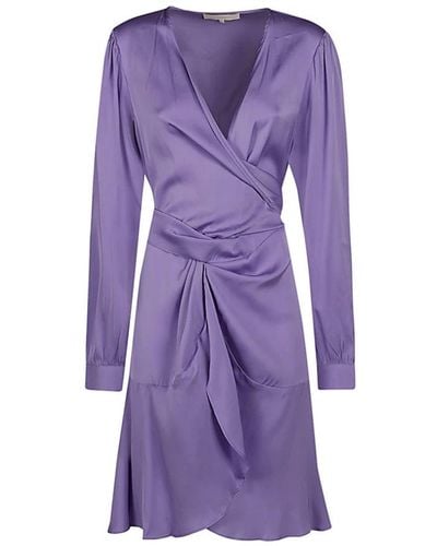 Silk95five Wrap Dresses - Purple