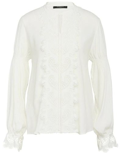 Bruuns Bazaar Blusa femenina bordada snow - Blanco