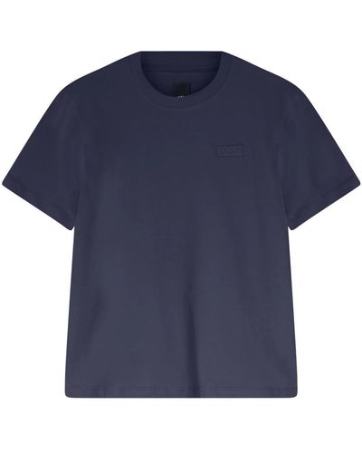 Add T-shirt di cotone basica con collo rotondo - Blu