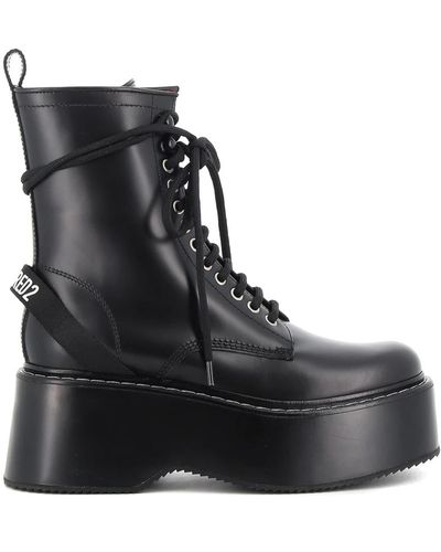 DSquared² Lace up leather boots - Nero