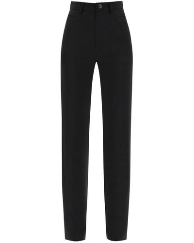 Vivienne Westwood Pantalones de lana serge con bolsillos ribeteados - Negro