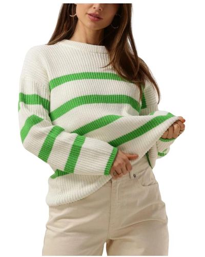 SELECTED Weiße strick o-ausschnitt pullover - Grün