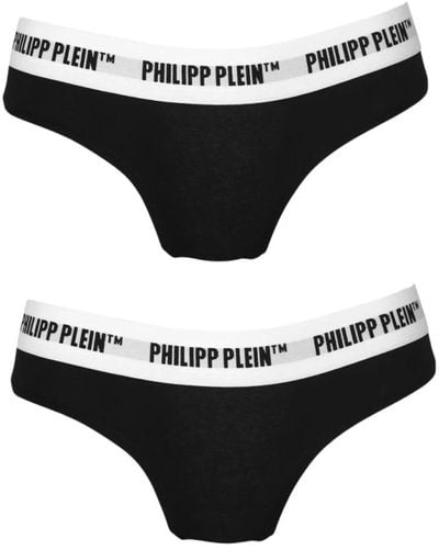 Philipp Plein Slip de algodón bi-pack - Negro