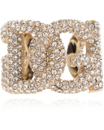 Dolce & Gabbana Anillo adornado con cristales - Metálico