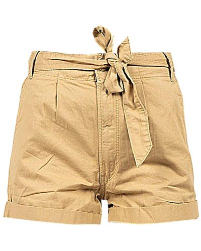 Pepe Jeans Shorts de talle alto con cordón de borlas - Neutro