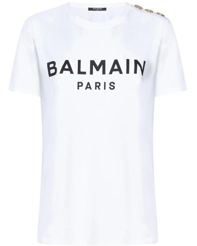 Balmain Logo-print t-shirt weiß