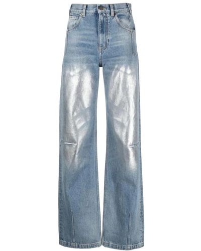 DARKPARK Silber spray wide-leg denim jeans - Blau