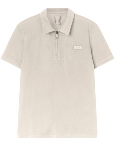 Add Stilvolles polo piquet shirt mit reißverschluss - Natur