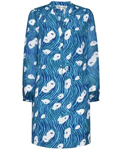 Diane von Furstenberg Sonoya bedrucktes hemdkleid - Blau