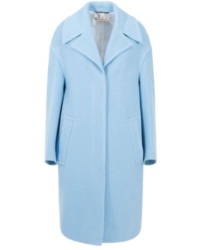 Marni Single-Breasted Coats - Blue