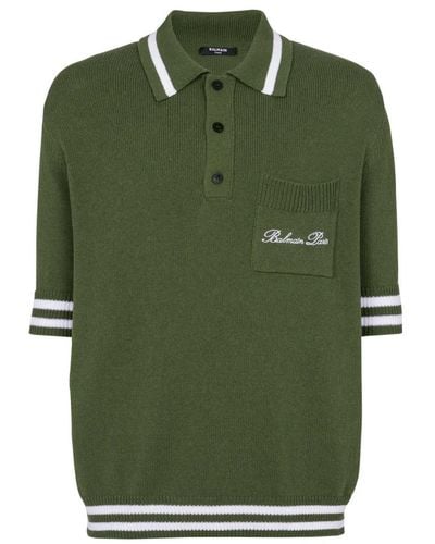 Balmain Polo in maglia iconica - Verde