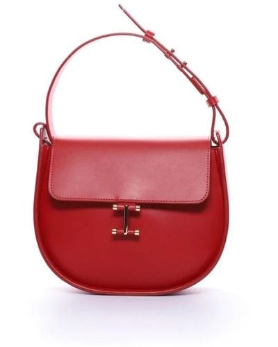 Ines De La Fressange Paris Rote lederhandtasche,senda tasche aus kamelleder,senda schwarze ledertasche