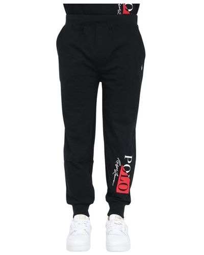 Ralph Lauren Pantaloni da jogging uomo con logo - Nero