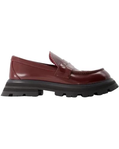 Alexander McQueen Cuero zapatos-planos - Marrón