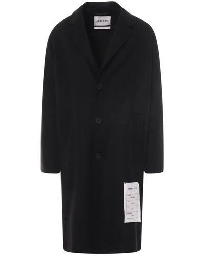 Amaranto Classico cappotto nero in lana