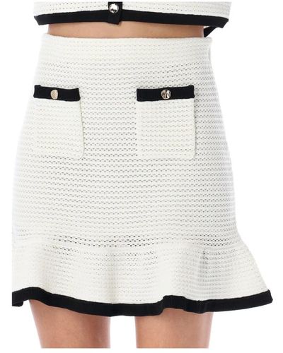 Self-Portrait Crochet mini skirt - Bianco