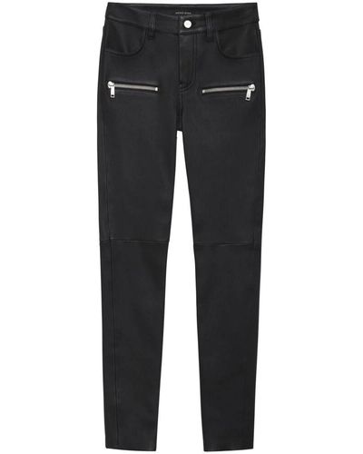Anine Bing Trousers > leather trousers - Noir