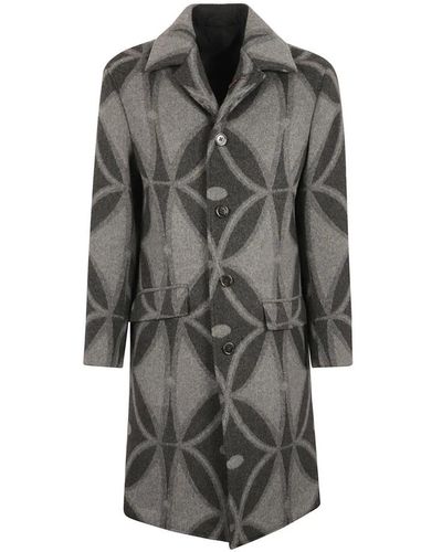 Etro Single-Breasted Coats - Gray