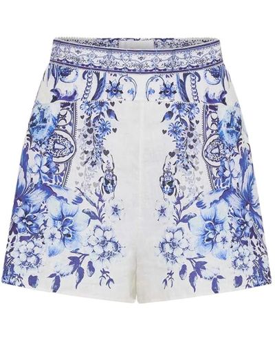 Camilla Weite tailleband-shorts glaze und graze - Blau