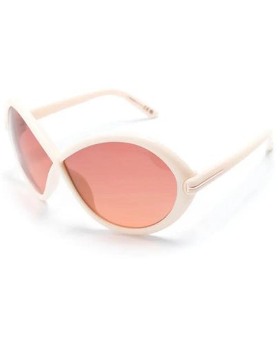 Tom Ford Weiße sonnenbrille mit originalzubehör - Pink