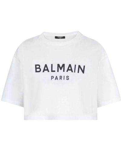 Balmain T-shirt Met Logoprint - Wit
