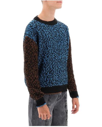 ANDERSSON BELL Bunt gemusterter netz baumwollmischung pullover - Blau