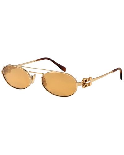 Miu Miu Stylische sonnenbrille mit einzigartigem design - Mettallic