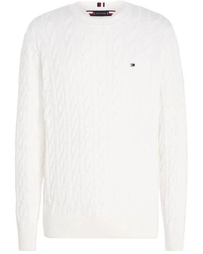 Tommy Hilfiger Classico cable crew - Bianco