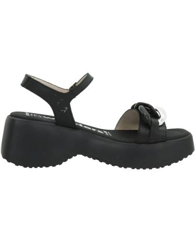 Wonders Shoes > sandals > flat sandals - Noir