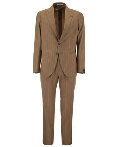 Tagliatore Pinstripe suit in wool and silk - Neutro