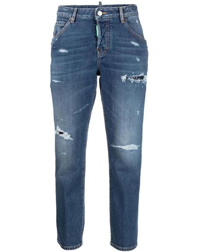 DSquared² Cool girl croppen slim-fit jeans - Azul