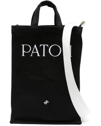 Patou Schwarze canvas-tasche mit logo