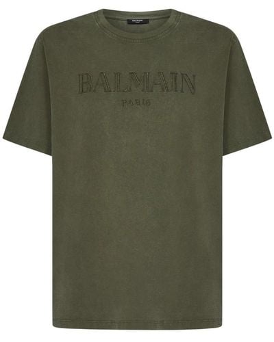 Balmain Embroidered T-Shirt - Green
