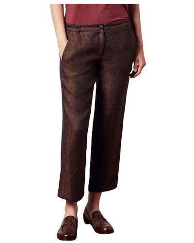 Massimo Alba Trousers > cropped trousers - Marron