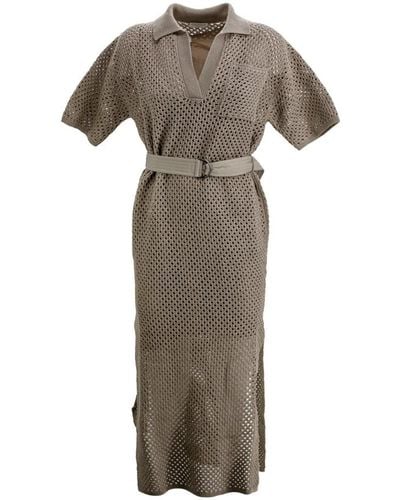 Brunello Cucinelli Knitted Dresses - Natural