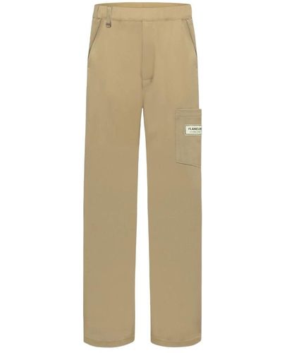 FLANEUR HOMME Wide Trousers - Natural
