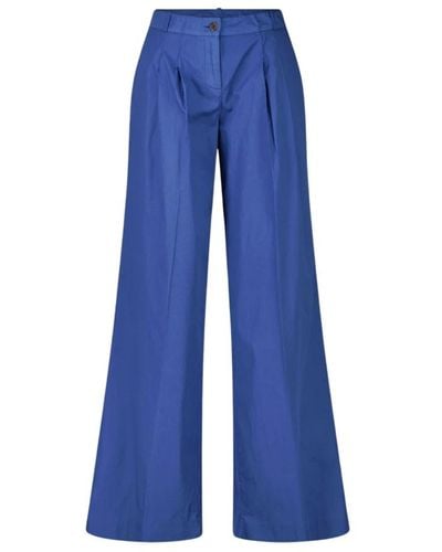 Kiltie Pantaloni in tessuto leggero e ampio - Blu