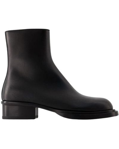 Alexander McQueen Calfskin Cuban Stack Boots - Black