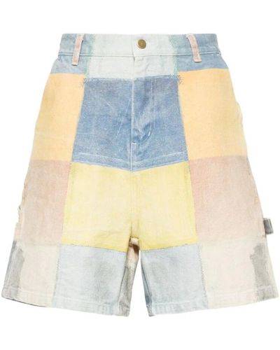 Kidsuper Abstrakte karo-print-shorts - Blau