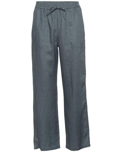 Part Two Pantalones de lino turbulence con cintura elástica ancha - Gris