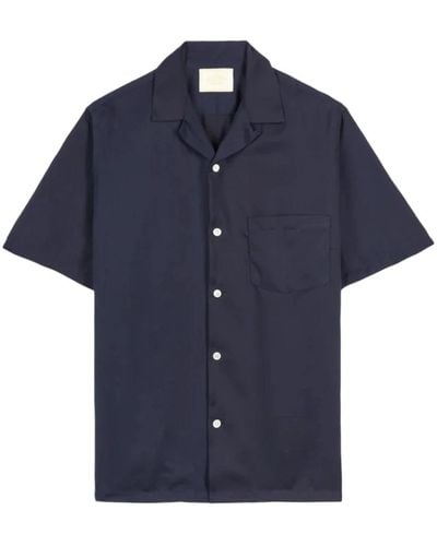 Portuguese Flannel Short Sleeve Shirts - Blue