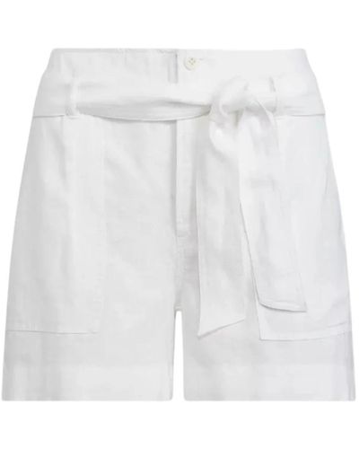 Ralph Lauren Shorts de lino con cinturón - Blanco