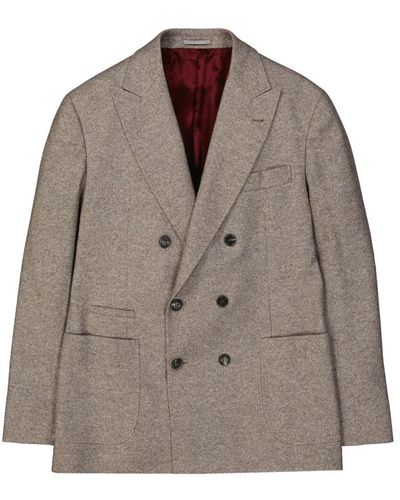 Brunello Cucinelli Double-Breasted Coats - Brown